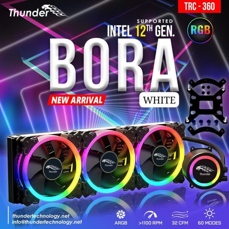 Thunder Liquid Cooler Bora 360mm Aio Cooler White Thunder Liquid Cooler Bora 360mm Aio Cooler White